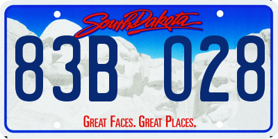 SD license plate 83BO28