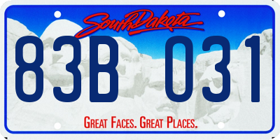 SD license plate 83BO31