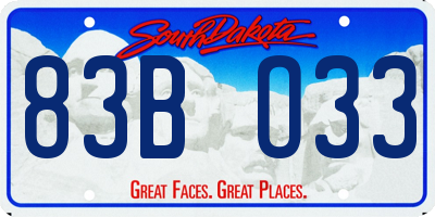 SD license plate 83BO33