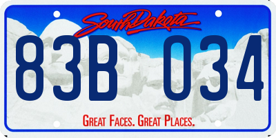 SD license plate 83BO34