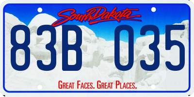 SD license plate 83BO35