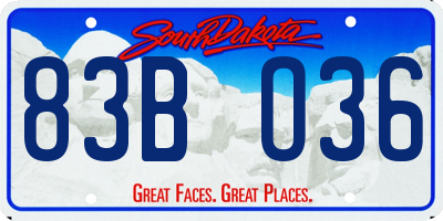 SD license plate 83BO36