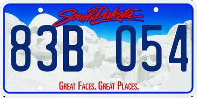 SD license plate 83BO54