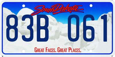 SD license plate 83BO61