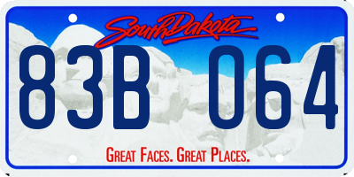 SD license plate 83BO64