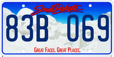 SD license plate 83BO69