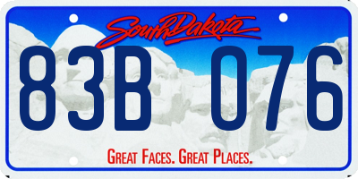 SD license plate 83BO76