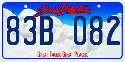 SD license plate 83BO82