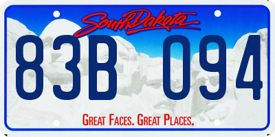 SD license plate 83BO94
