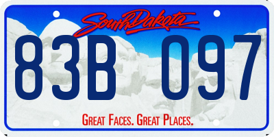 SD license plate 83BO97