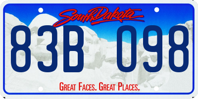 SD license plate 83BO98