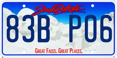 SD license plate 83BP06