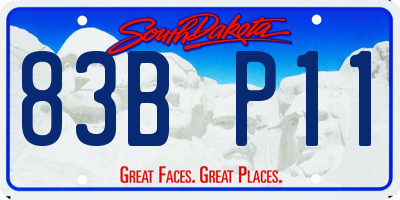 SD license plate 83BP11