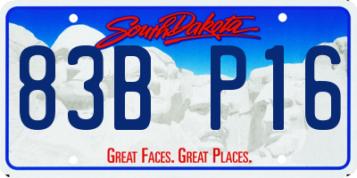 SD license plate 83BP16