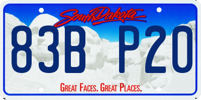 SD license plate 83BP20