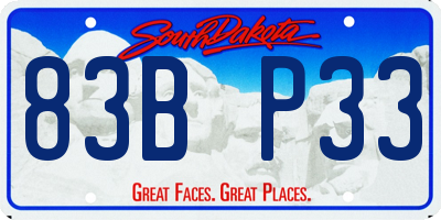 SD license plate 83BP33