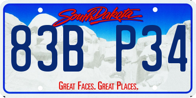 SD license plate 83BP34