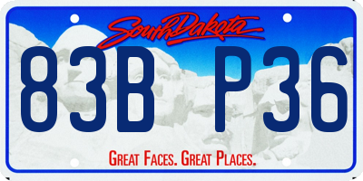 SD license plate 83BP36