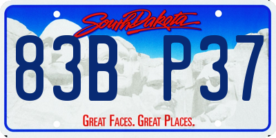 SD license plate 83BP37