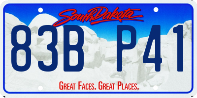 SD license plate 83BP41