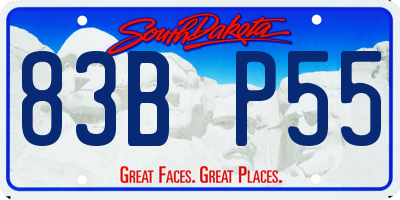 SD license plate 83BP55