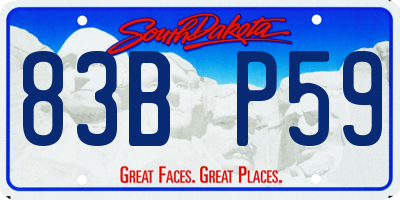 SD license plate 83BP59