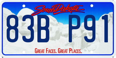 SD license plate 83BP91