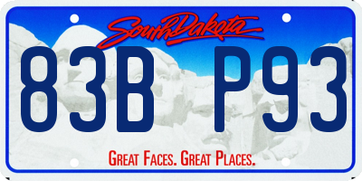 SD license plate 83BP93