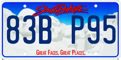SD license plate 83BP95