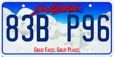 SD license plate 83BP96
