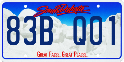 SD license plate 83BQ01