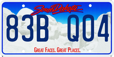 SD license plate 83BQ04