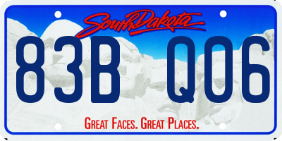 SD license plate 83BQ06