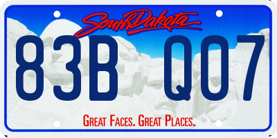 SD license plate 83BQ07