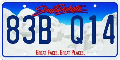 SD license plate 83BQ14