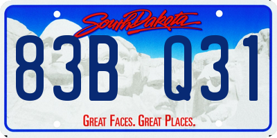SD license plate 83BQ31
