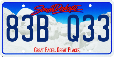SD license plate 83BQ33