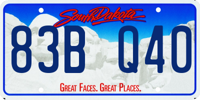 SD license plate 83BQ40