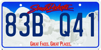 SD license plate 83BQ41