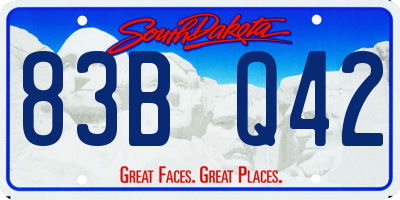 SD license plate 83BQ42