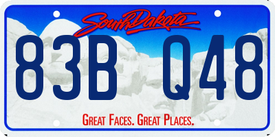 SD license plate 83BQ48