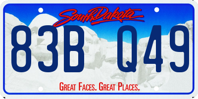 SD license plate 83BQ49