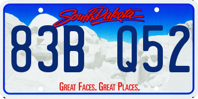 SD license plate 83BQ52