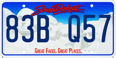 SD license plate 83BQ57