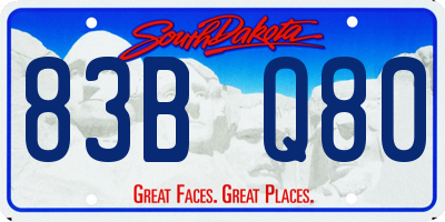 SD license plate 83BQ80