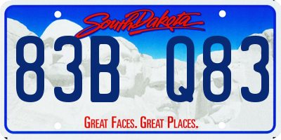 SD license plate 83BQ83