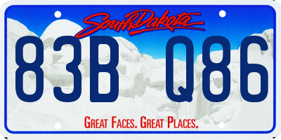 SD license plate 83BQ86