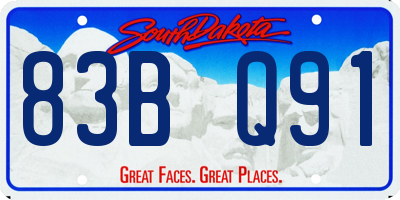 SD license plate 83BQ91