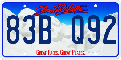 SD license plate 83BQ92