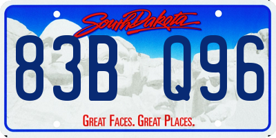 SD license plate 83BQ96